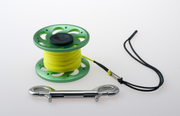 Riff Alu-Spool grün - 15 Meter mit Doppelkarabiner